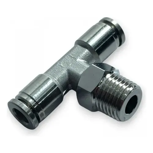 CONECTOR TE ACERO INOX.